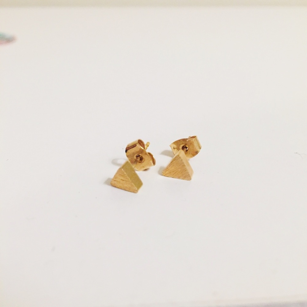 Gold Triangular Earrings NWT